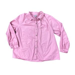 Woman’s J. Jill pink button down long sleeve shirt size XL